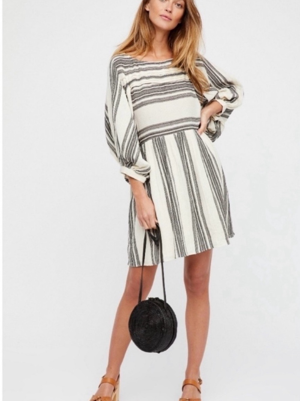 EUC Free People “Lilly” Oversized Balloon Sleeve Dress
